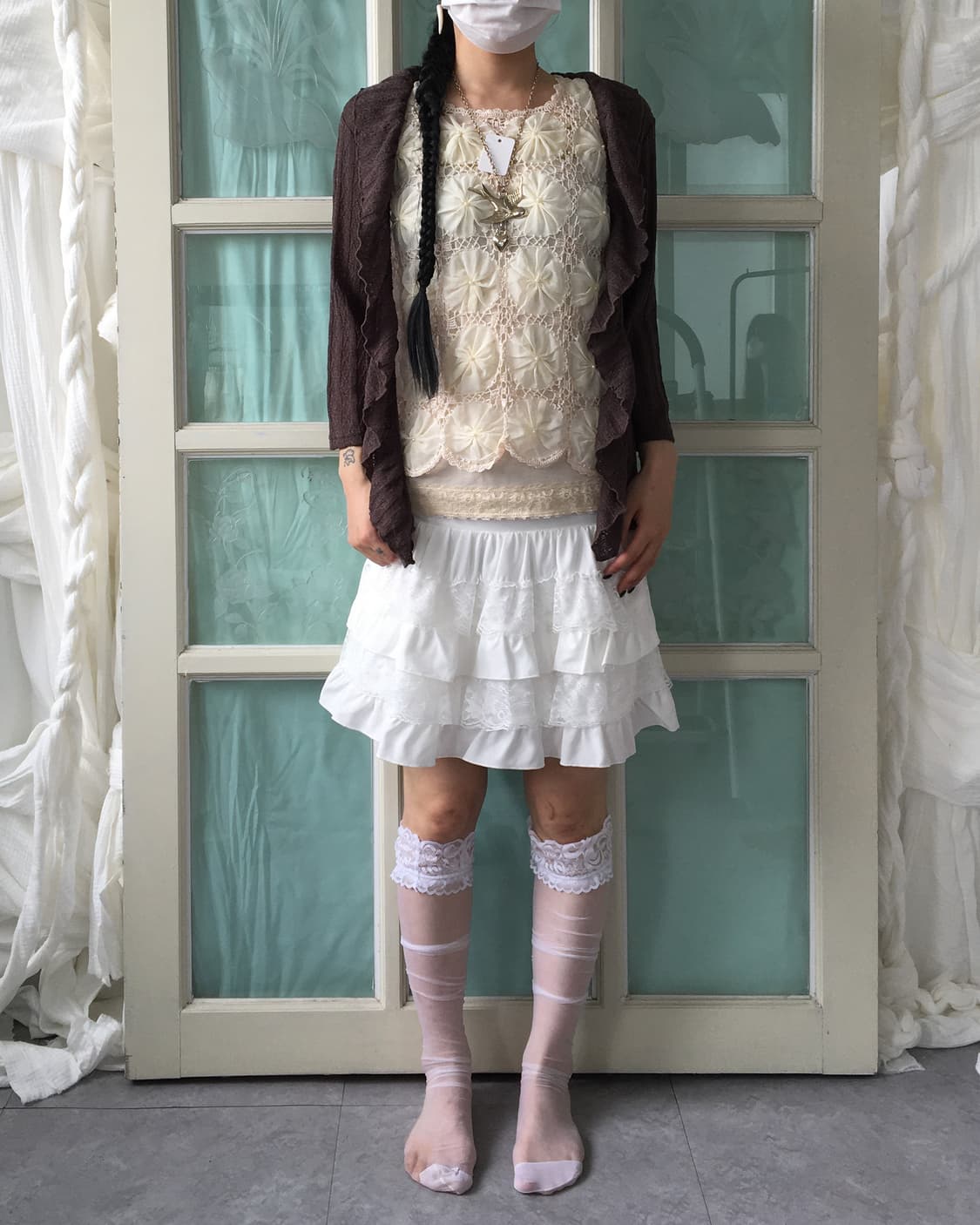 Ruffle point open cardigan 상품이미지6