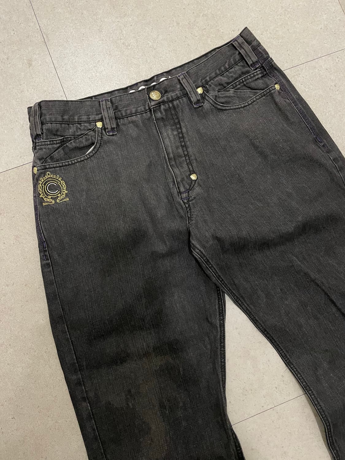 (빈티지)00‘s Coogi 쿠지 올드스쿨 자수 패치 와이드워싱데님팬츠 상품이미지5