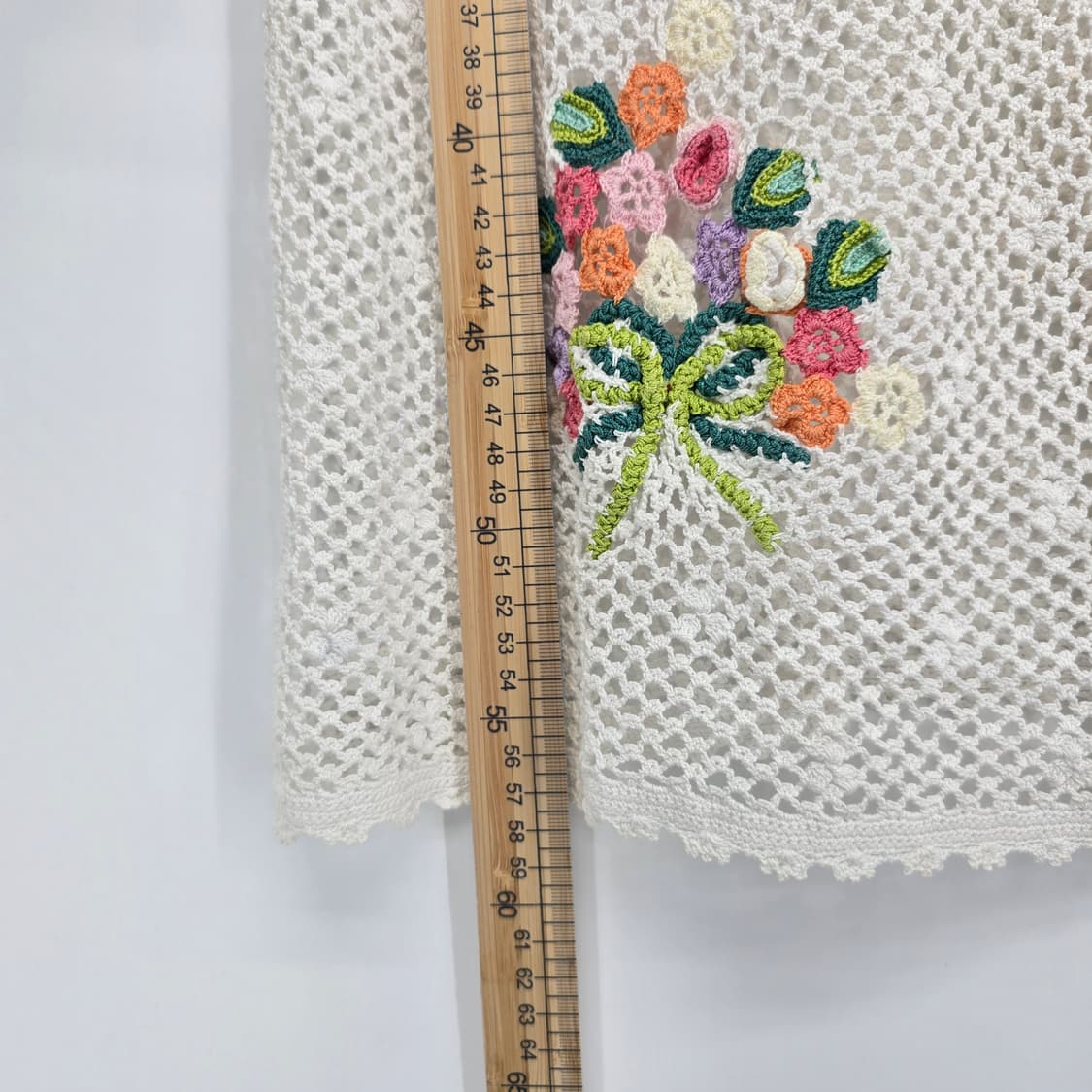 아이보리 꽃 자수 뜨개 가디건 빈티지 상품이미지4