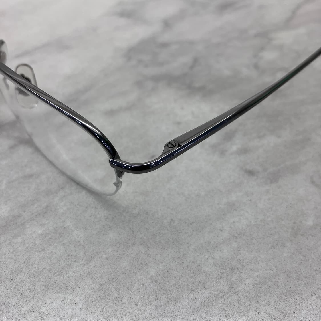 C72 EYESPAX 건메탈 소프트 스퀘어 반무테 안경 상품이미지2