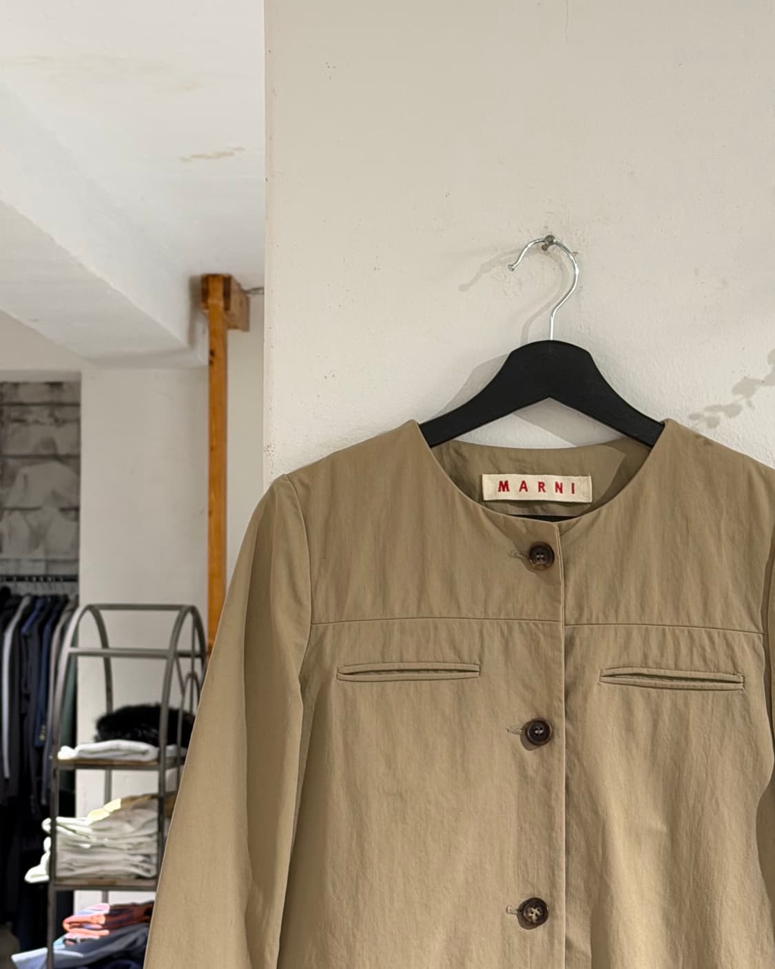 마르니 베이지 코튼 포켓 코트 상품이미지2
