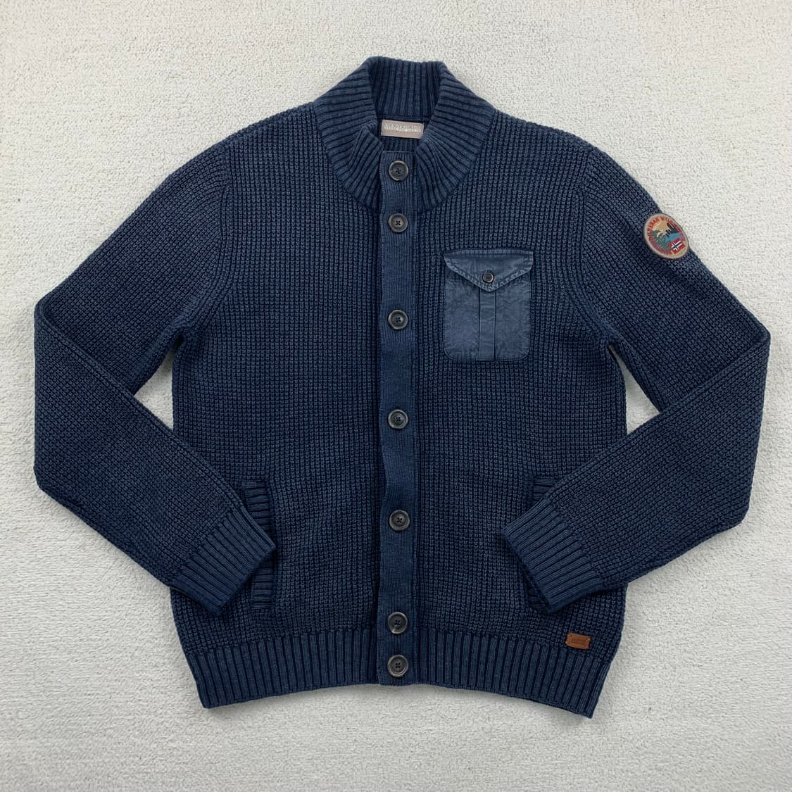나파피리 원포켓 니트 가디건 네이비 상품이미지1