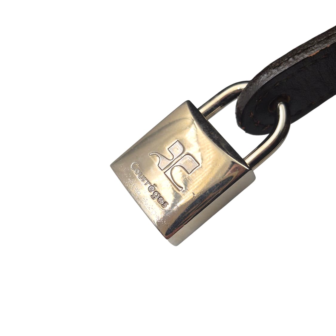 90s 꾸레쥬 모노그램 로고 브라운 메일백 상품이미지3