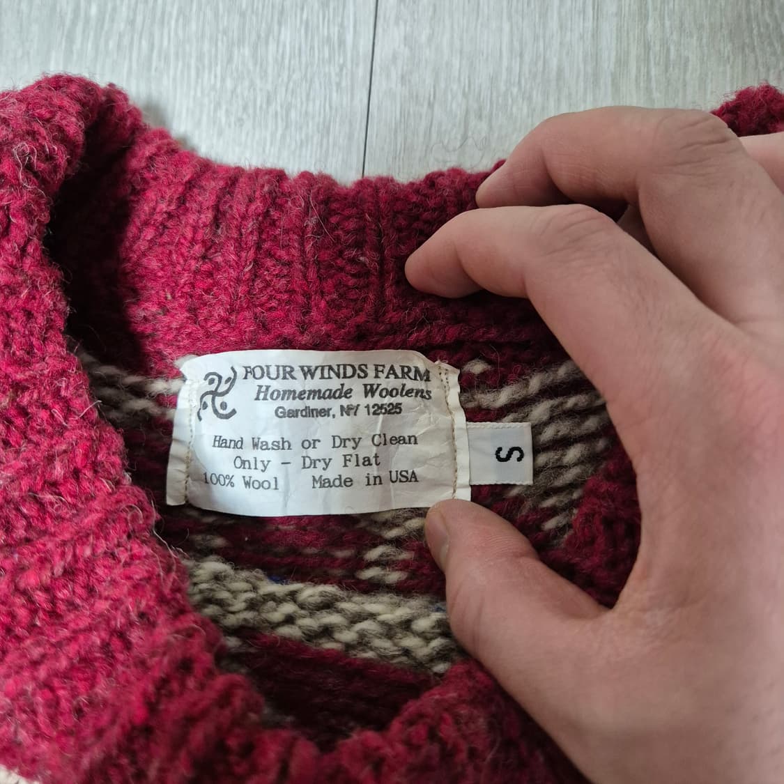 Vintage 헤비울 니트 Made in USA (S) 상품이미지2