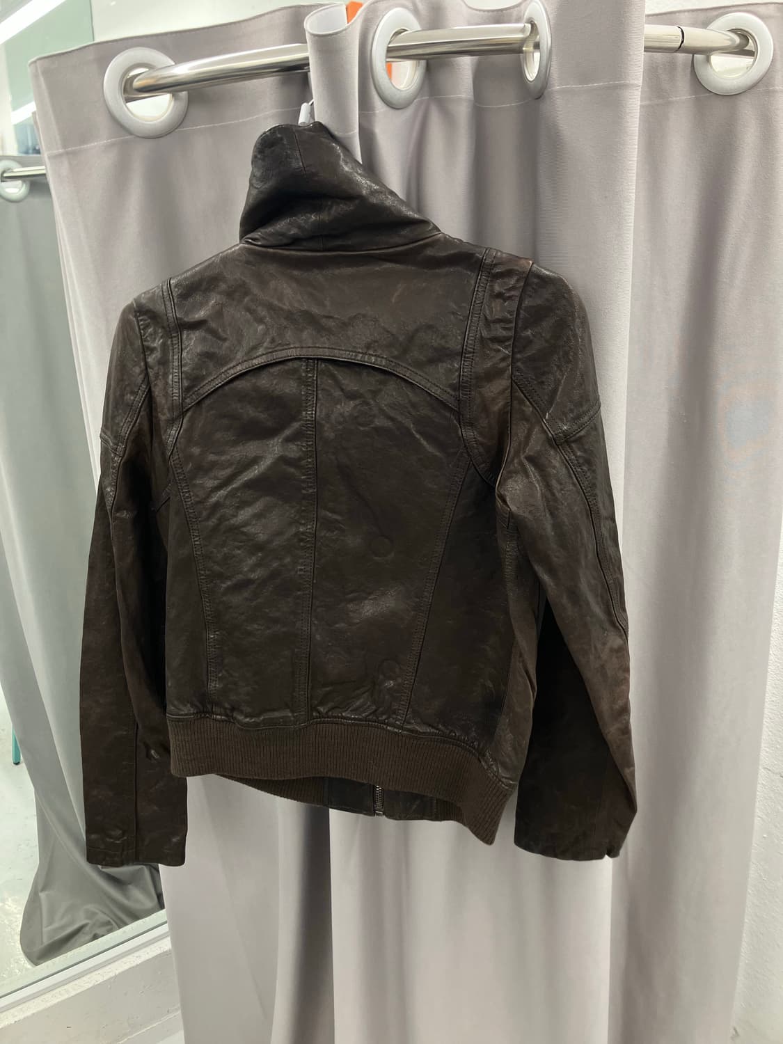 브라운 에이징 빅카라 양가죽 자켓 상품이미지4