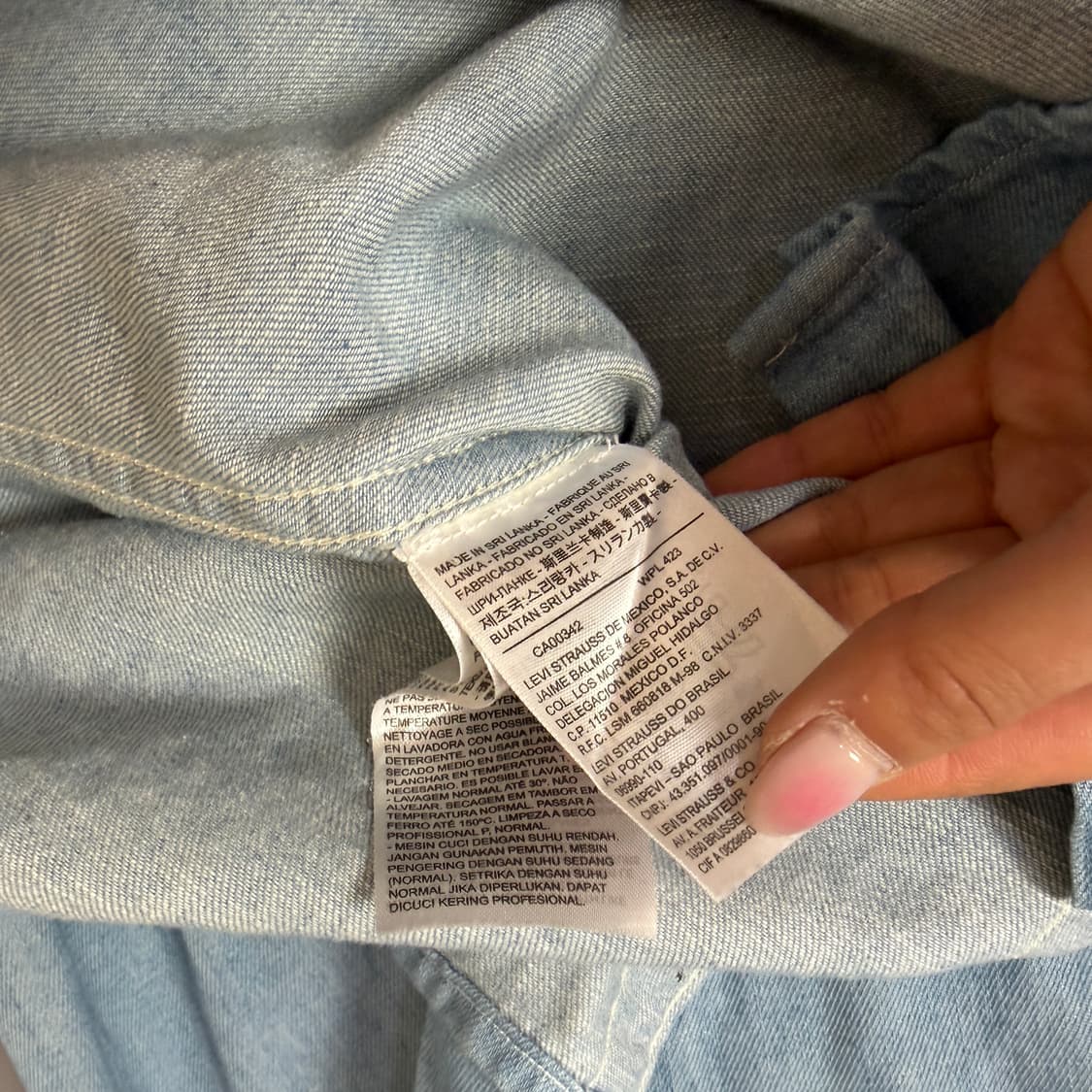 리바이스 빈티지 슬림핏 워싱 웨스턴 데님셔츠 S 상품이미지7