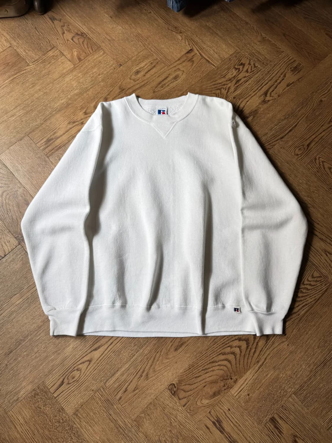 [L]러셀 Made in USA 화이트 플레인 스웻셔츠 상품이미지1