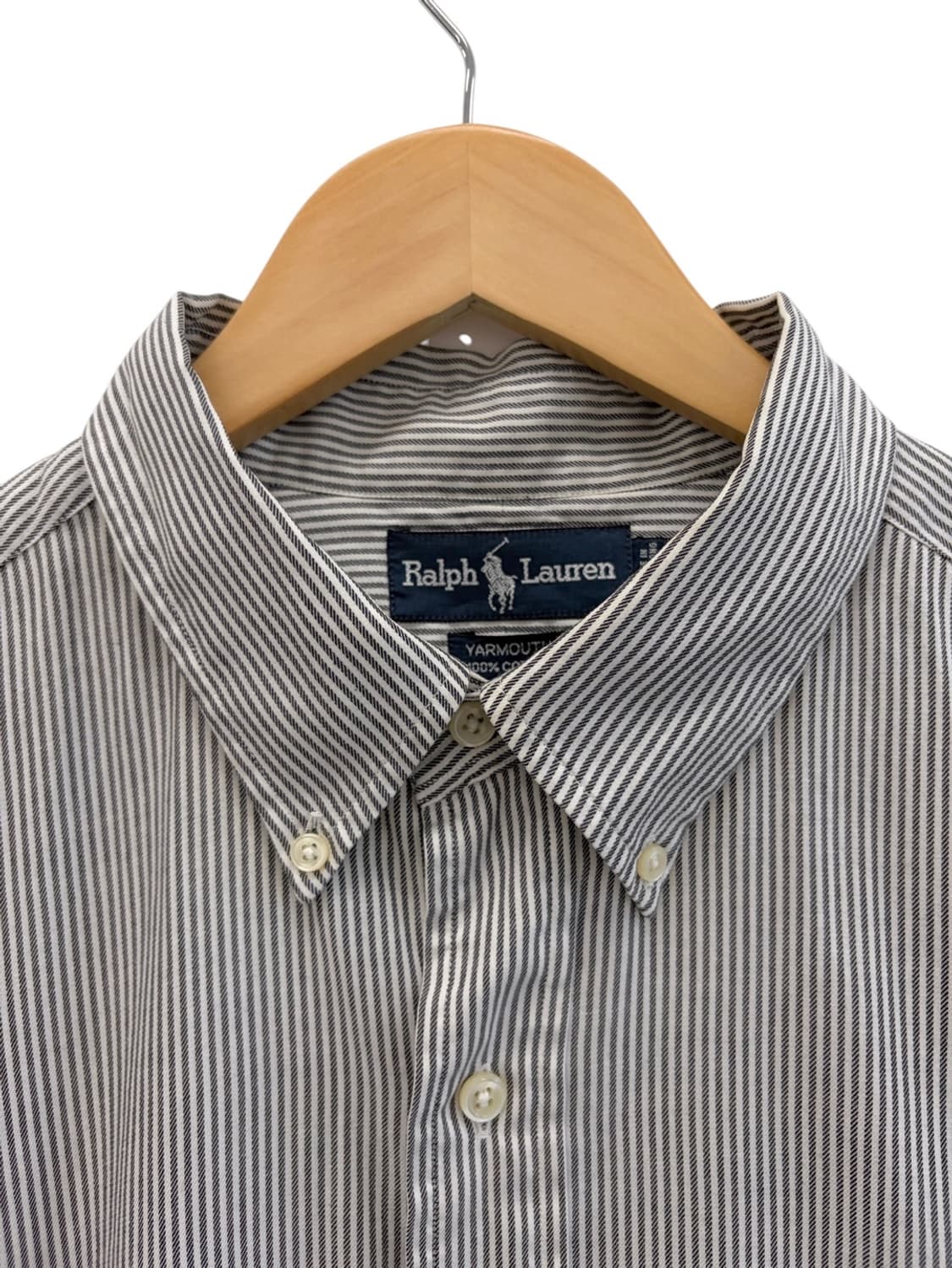 00년대 폴로 야머스 줄무늬 셔츠 화이트&다크그레이 (XL~2XL) 상품이미지3
