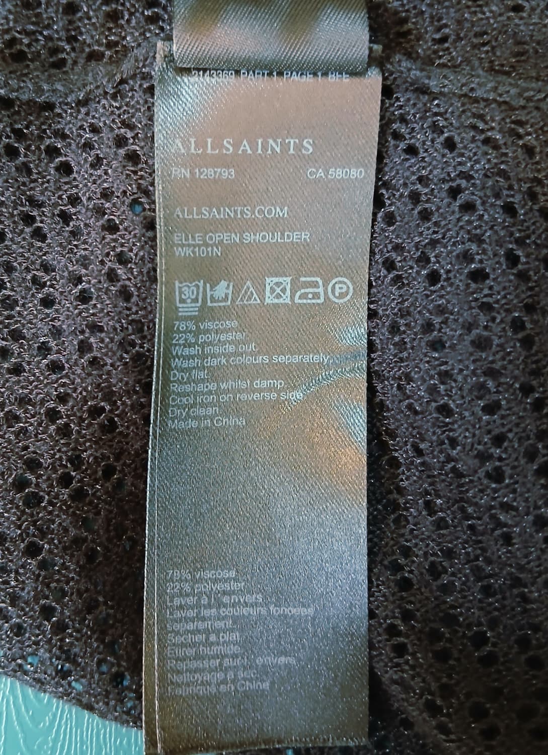 [Loose Fit] AllSaints ELLE 메쉬 오픈 숄더 니트 ( 상품이미지5