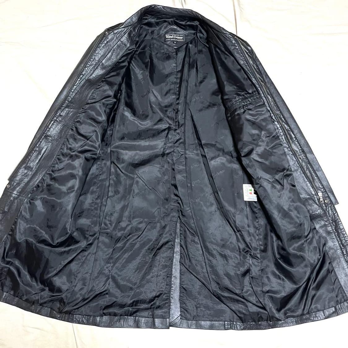 블랙 레더 코트 상품이미지5