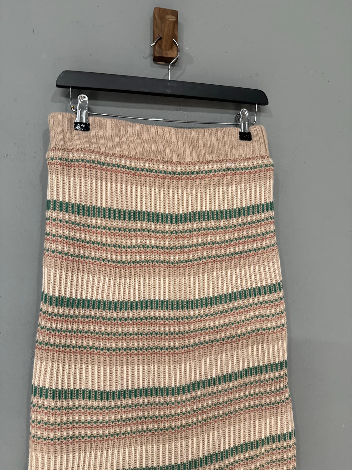 pink stripe pattern slit knit skirt 상품이미지5