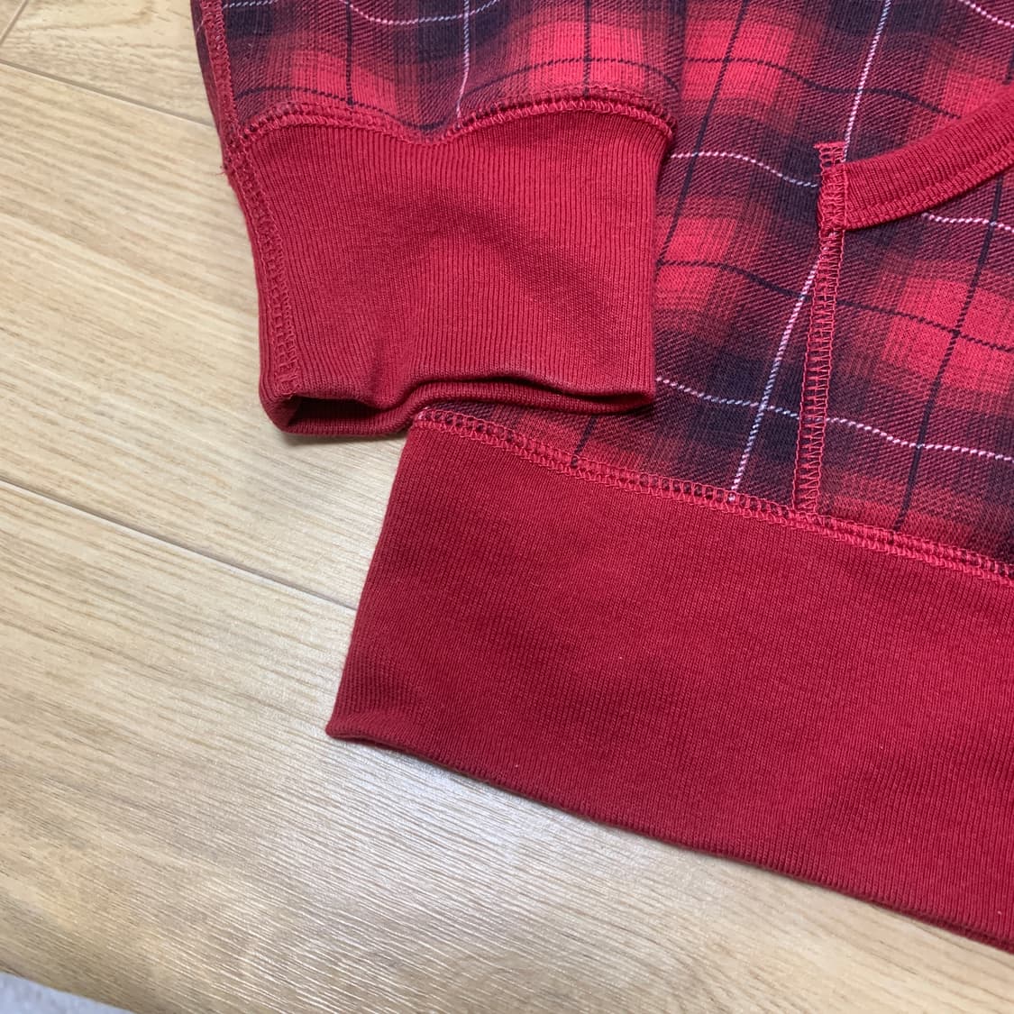 XL)Uniqlo 유니클로 레드 체크 후드집업 상품이미지5