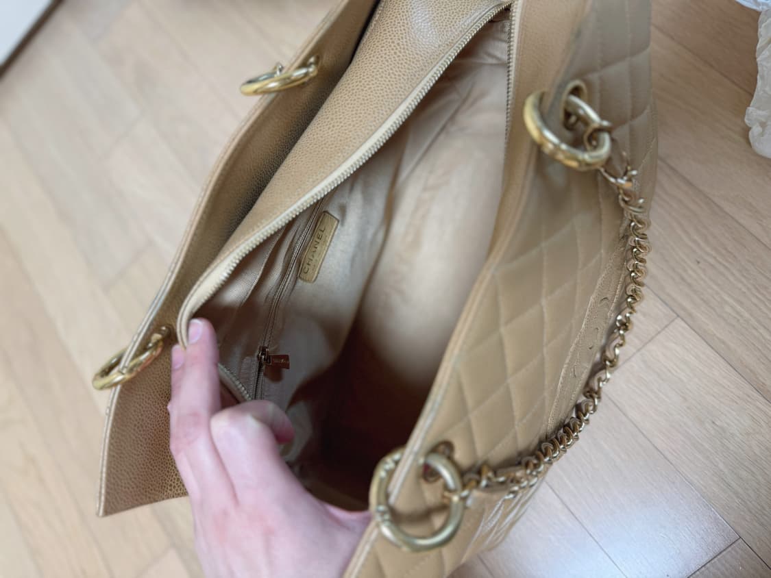 샤넬 캐비어 정방백 베이지 상품이미지5