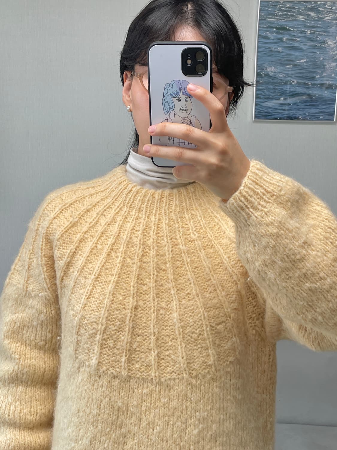 네팔산 핸드메이드 니트 원피스 울혼방 상품이미지3