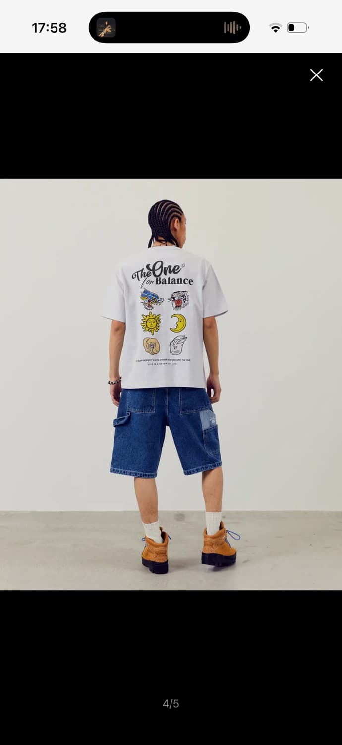 에이카화이트 MUTUAL SIGN HALF SLEEVE TEE 반팔 L 상품이미지3