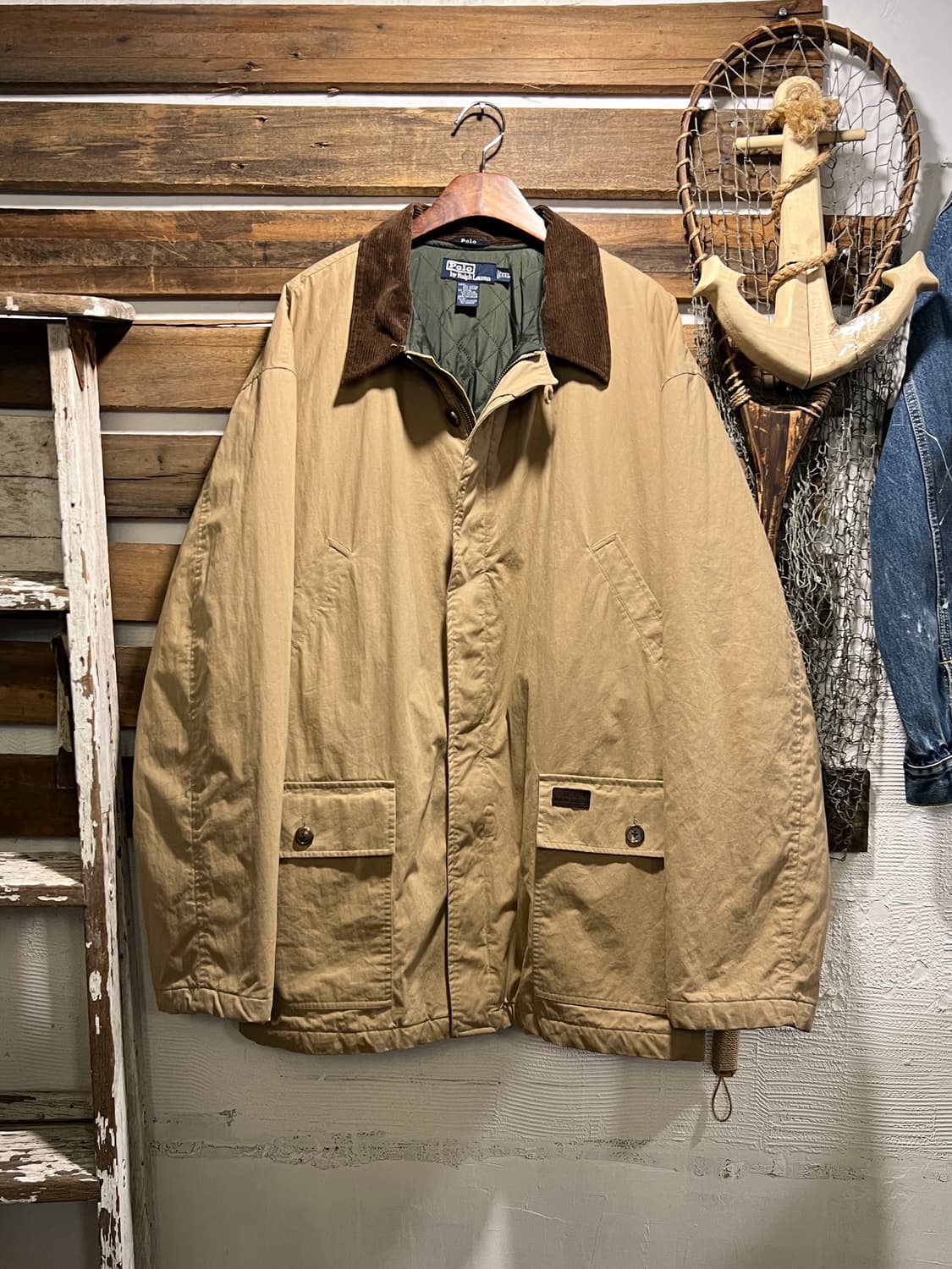 [2XL]폴로 랄프로렌 퀼팅 베이지 헌팅 자켓 상품이미지1