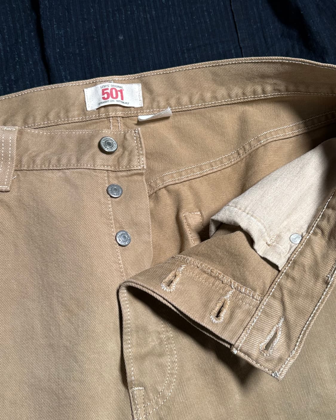00‘s 리바이스 501 스트레이트 핏 카멜 데님 팬츠 36 상품이미지2