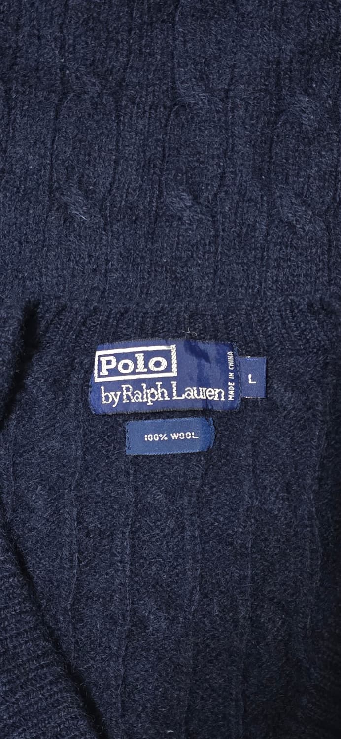 폴로 랄프로렌 네이비 케이블 V넥 니트 L 상품이미지3