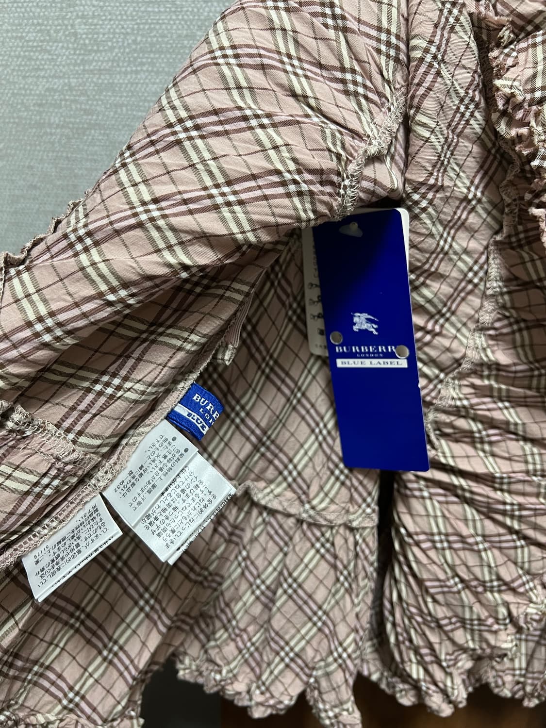 버버리 블루라벨 핑크체크 스커트 상품이미지4