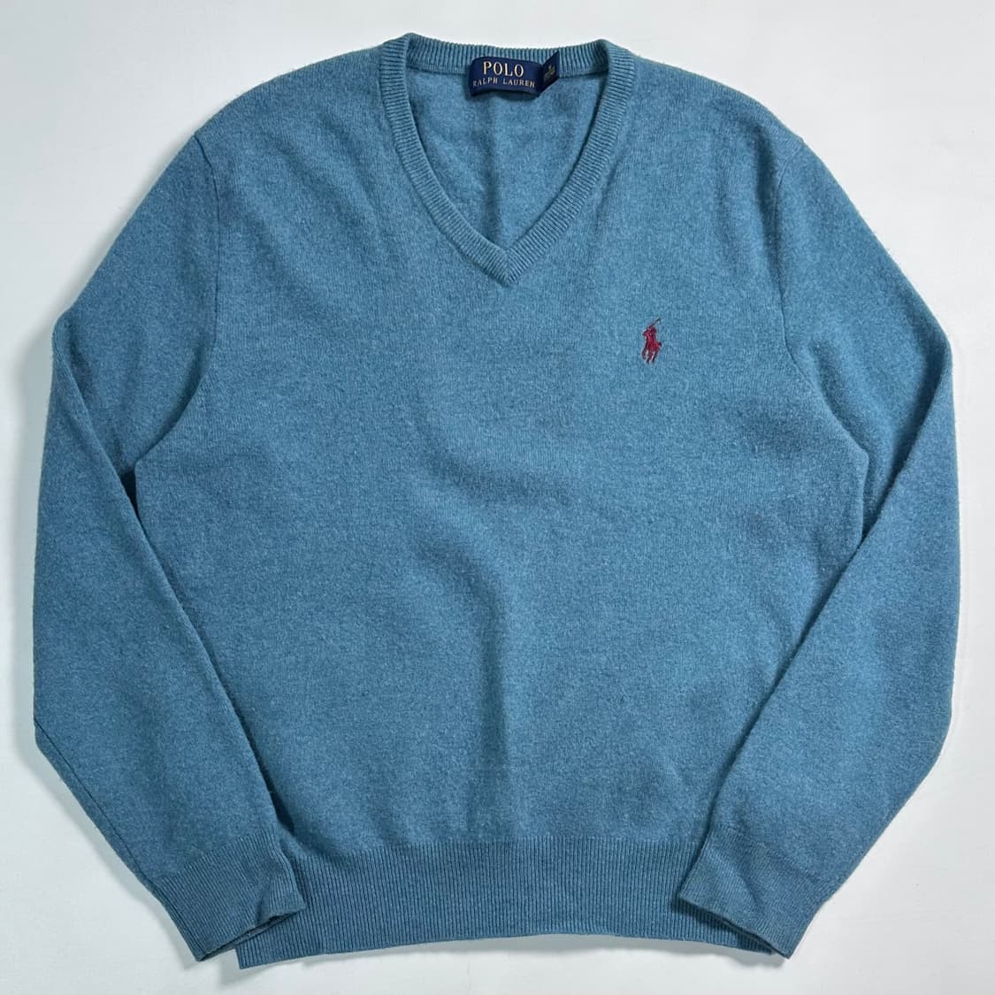 폴로랄프로렌 메리노울 브이넥 니트 에메랄드(L) 상품이미지1