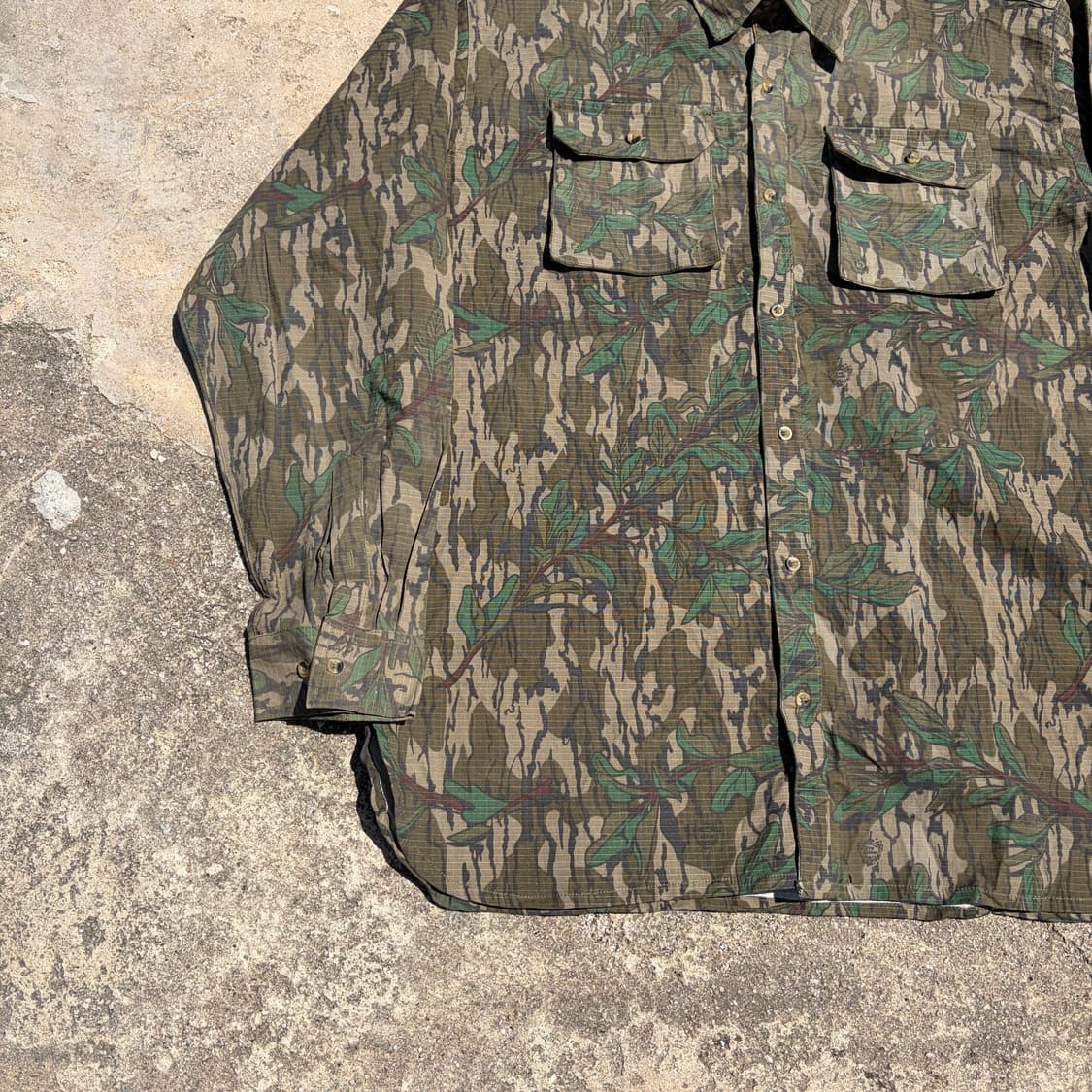 80s-90s Greenleaf 카모 빈티지 셔츠 XL 상품이미지3