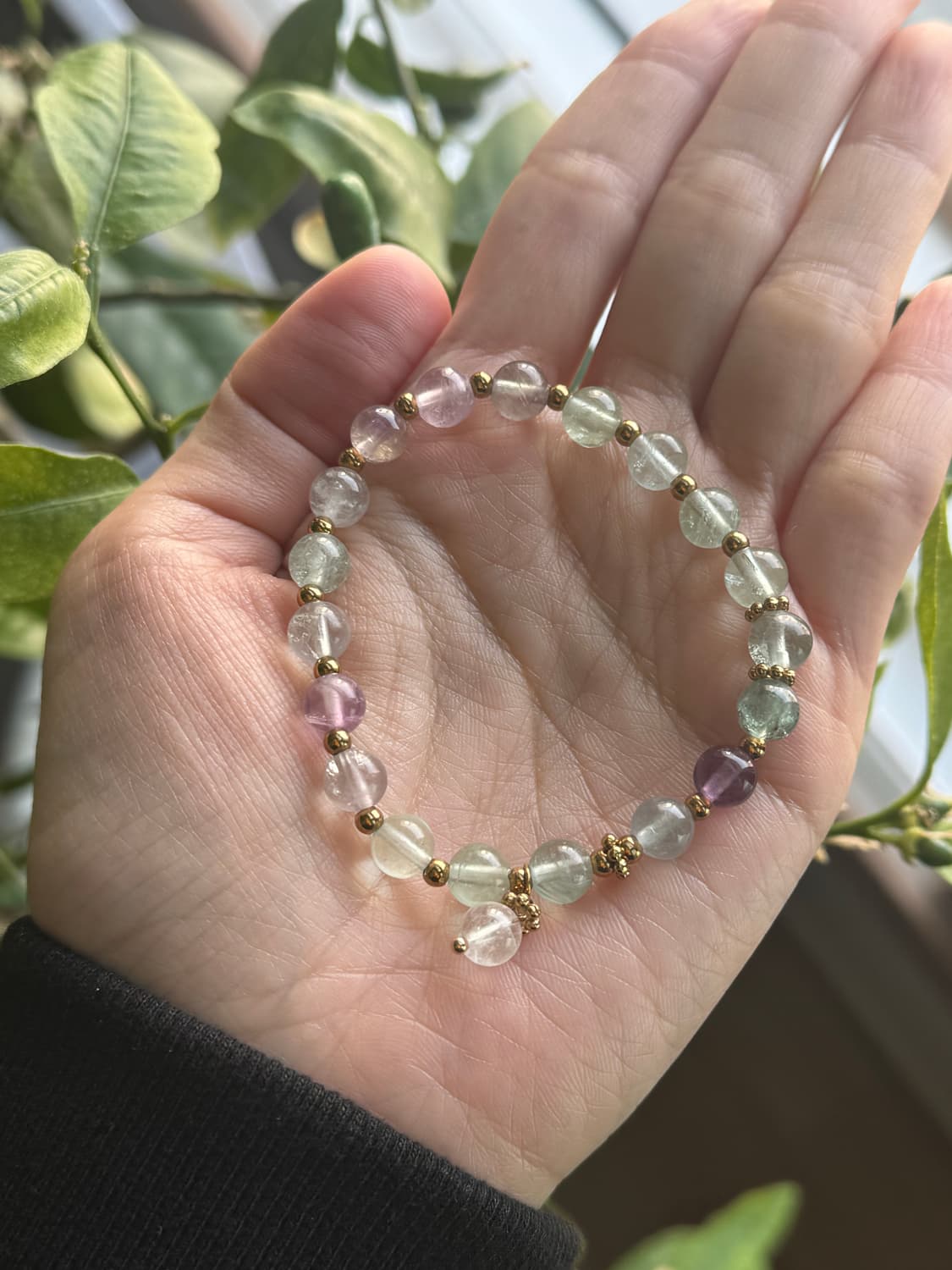 (맞춤) 천연석 플로나이트 백수정 펜던트 원석팔찌 상품이미지4