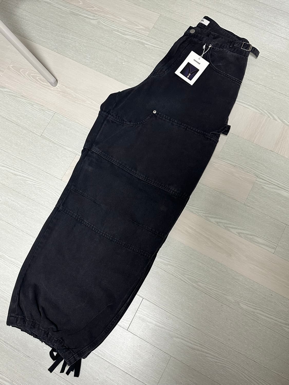 [1]논노드 더블니 커버 팬츠 빈티지 블랙 상품이미지1