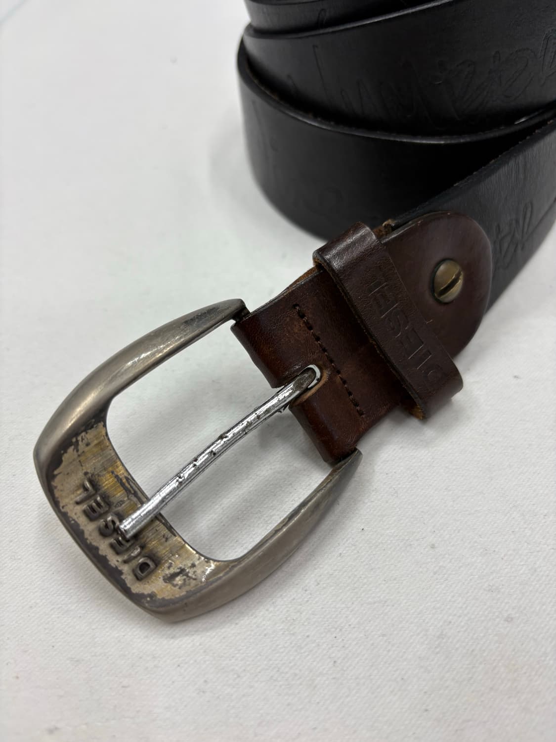 DIESEL 디젤 리얼레더 버클 벨트 상품이미지2