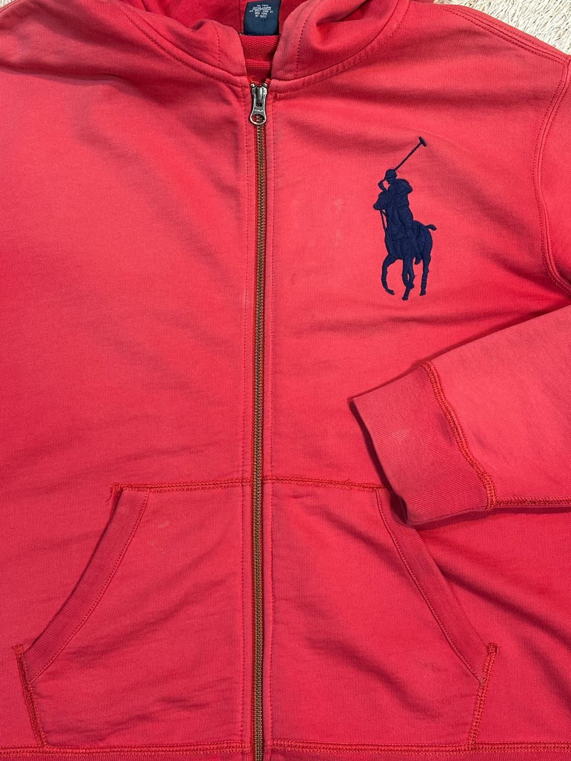 폴로 랄프로렌 POLO 빅포니 로고 후드집업 레드 상품이미지4