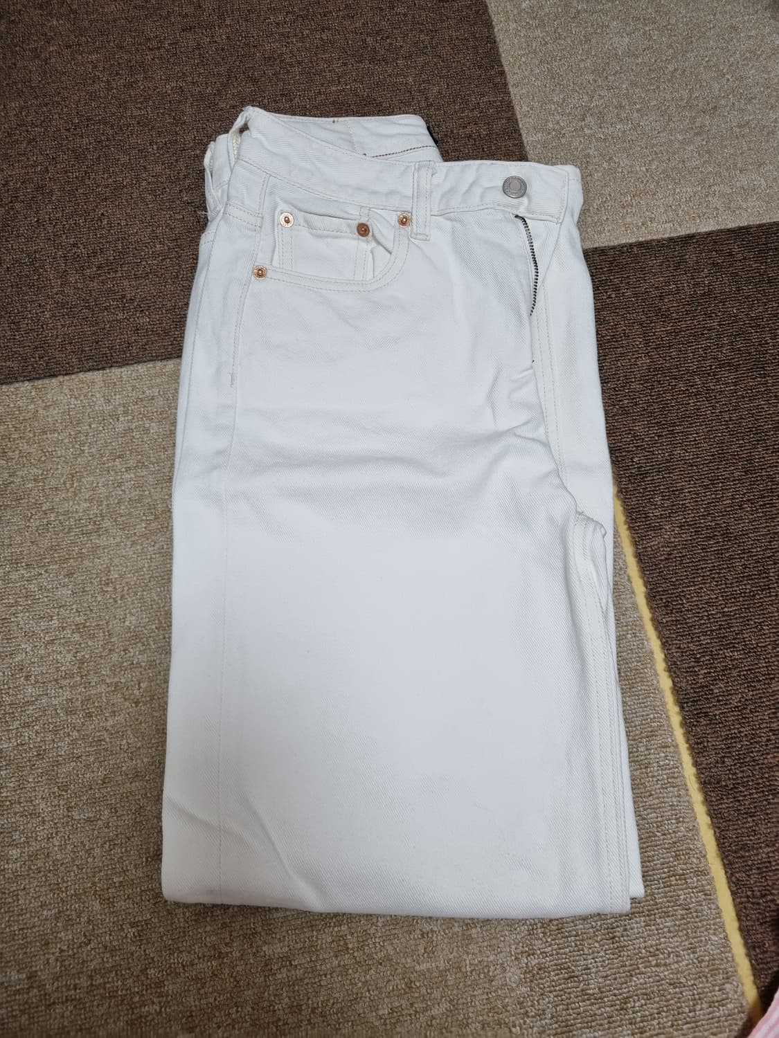 후아유  와이드 데님 팬츠 화ㅣ트 상품이미지5