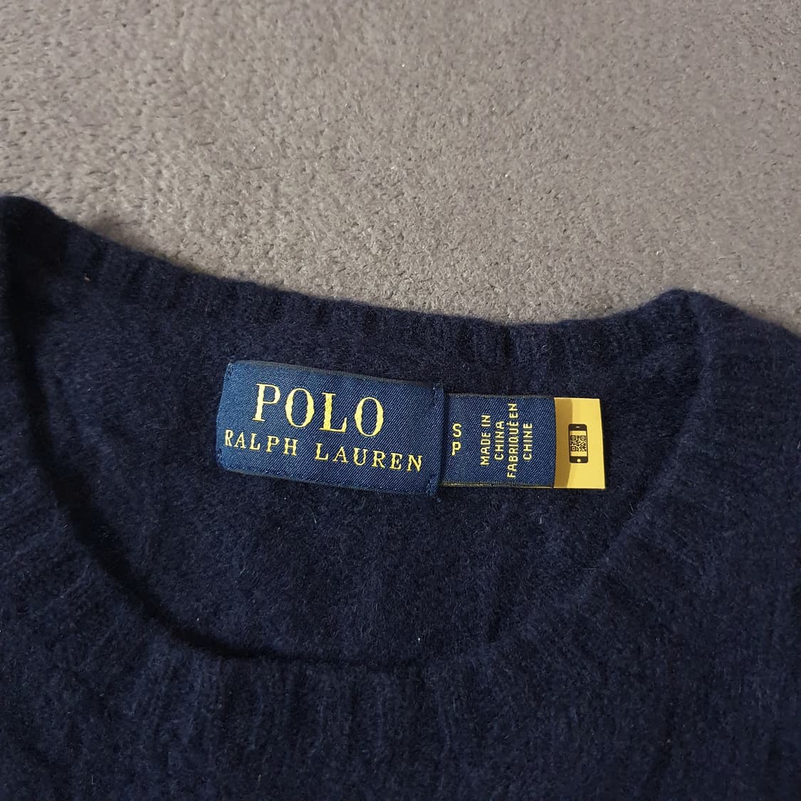 폴로 여성 울 캐시미어 케이블 반팔 니트 S 네이비 상품이미지4