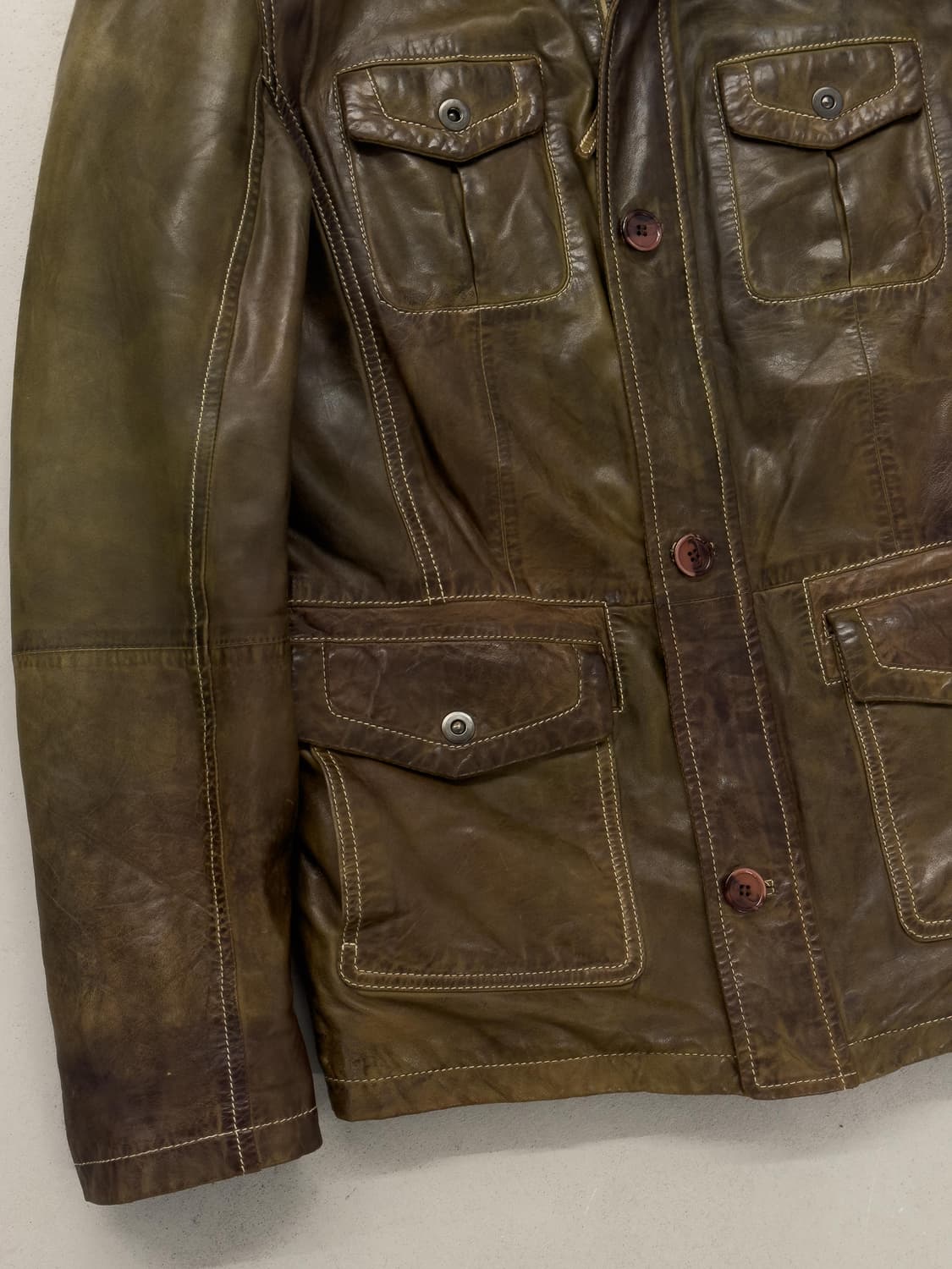 에이징 레더 자켓 상품이미지3