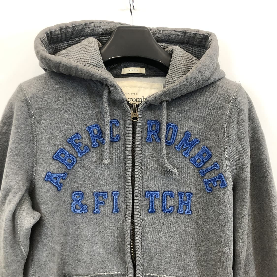 아베크롬비 Y2K 아치로고 블루 , 그레이 후드집업 M  상품이미지2