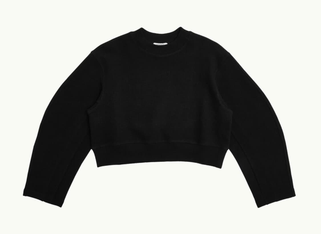 아모멘토 크롭 맨투맨 블랙 상품이미지2