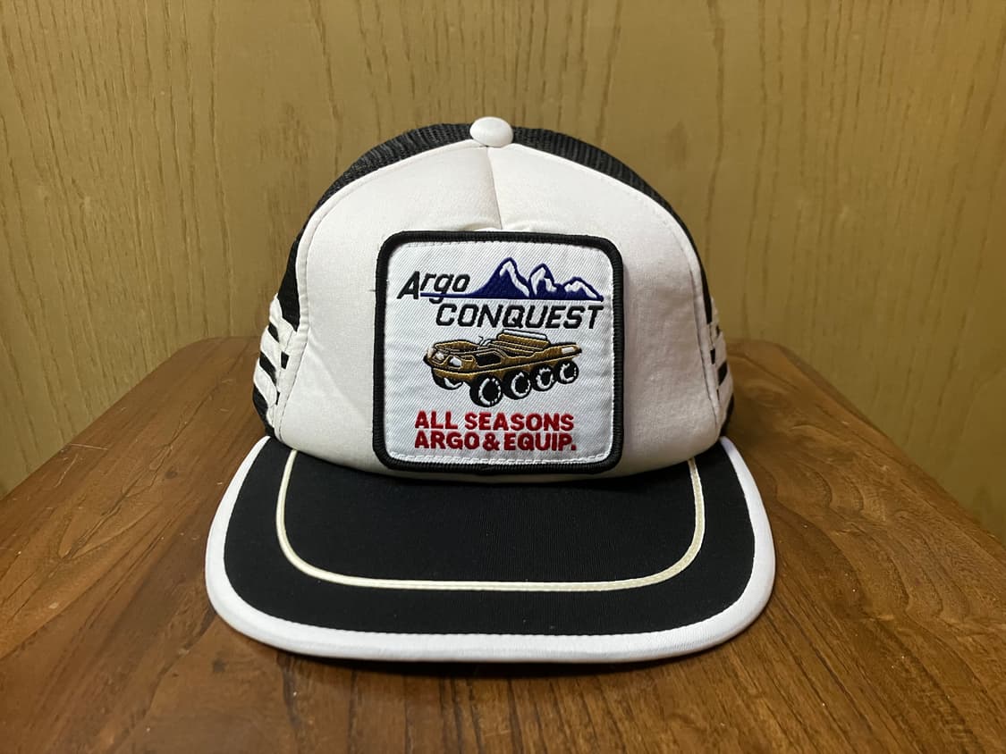 빈티지 트러커 캡 검/흰 남녀공용 모자 상품이미지1