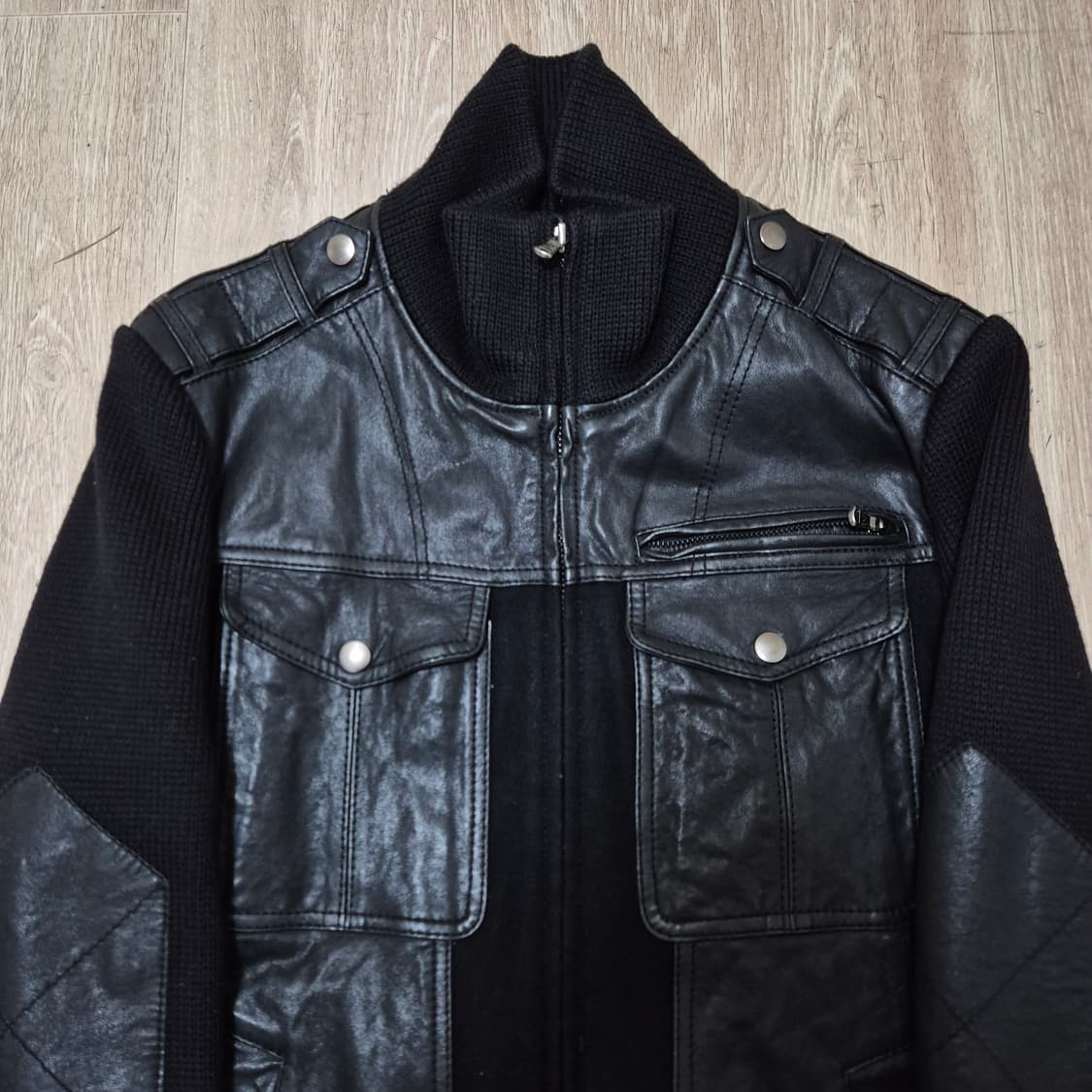 하이브리드 니트 레더 가죽자켓 L(100) 상품이미지2