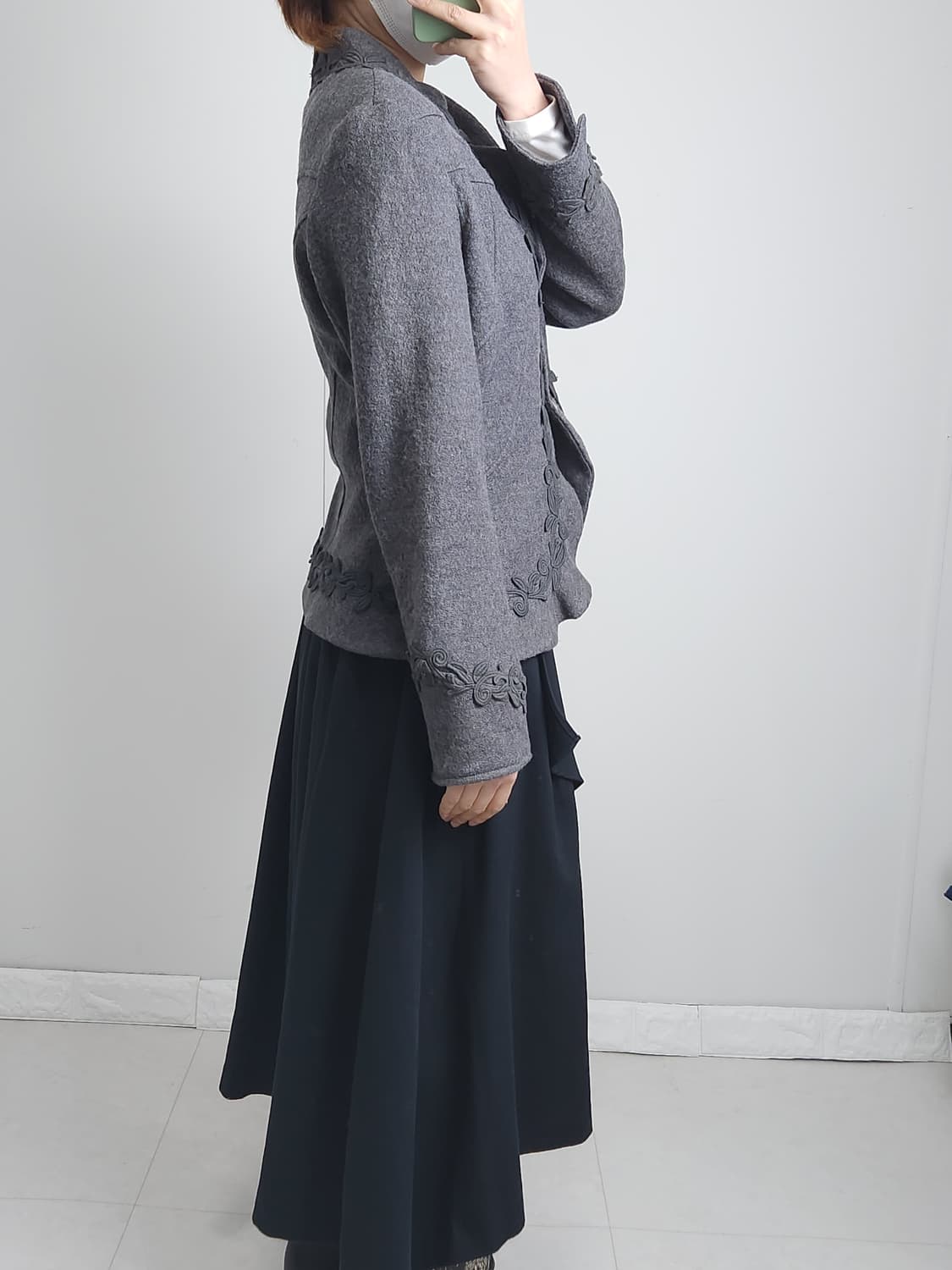 (otto)자수 원버튼 자켓 상품이미지4