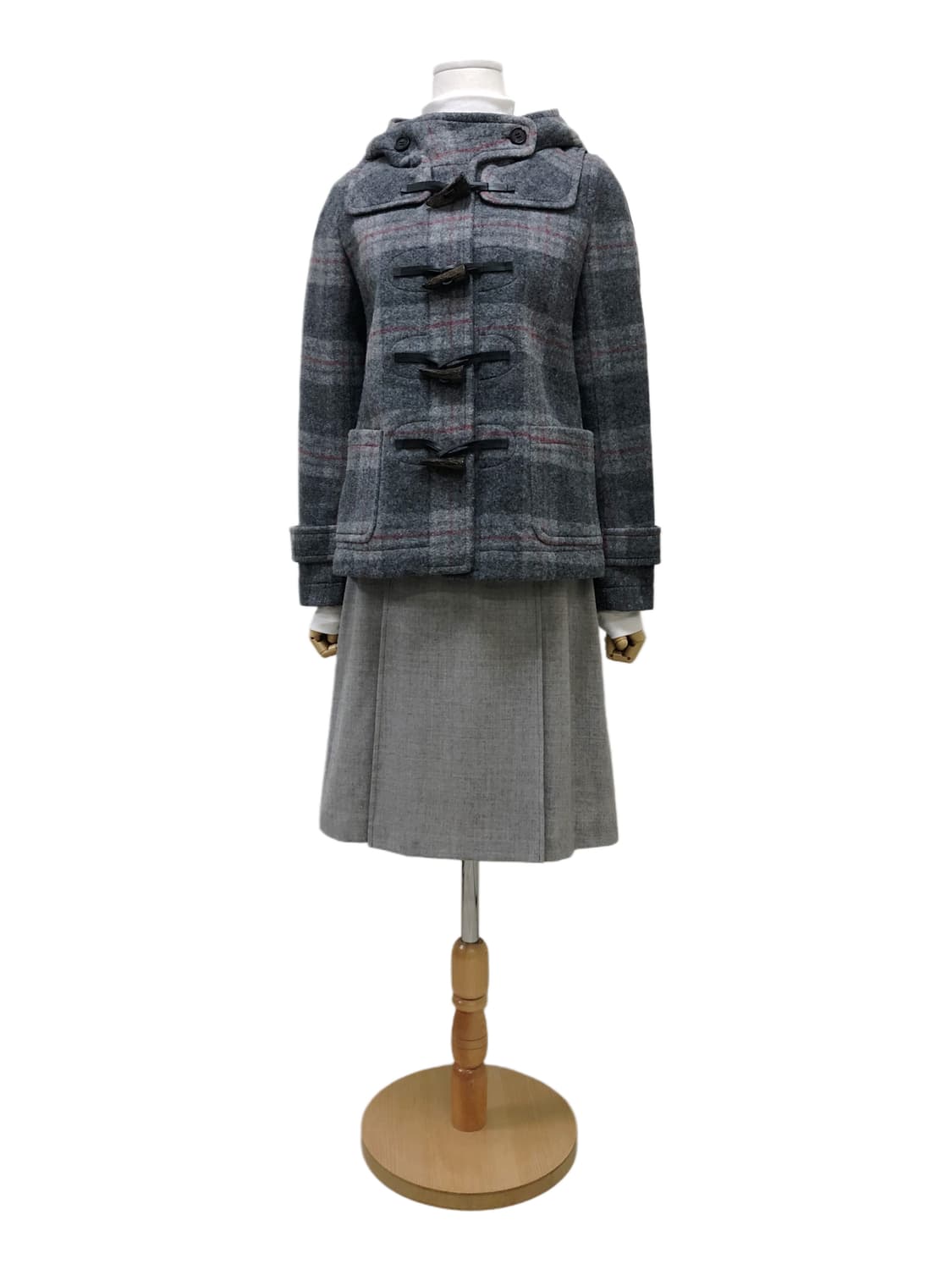 UNTITLED 체크 더플코트 상품이미지2