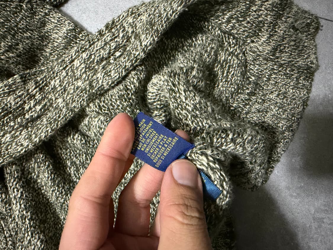 랄프로렌폴로  카키컬러 도톰 코튼 케이블 숄카라 니트가디건 95size  상품이미지4