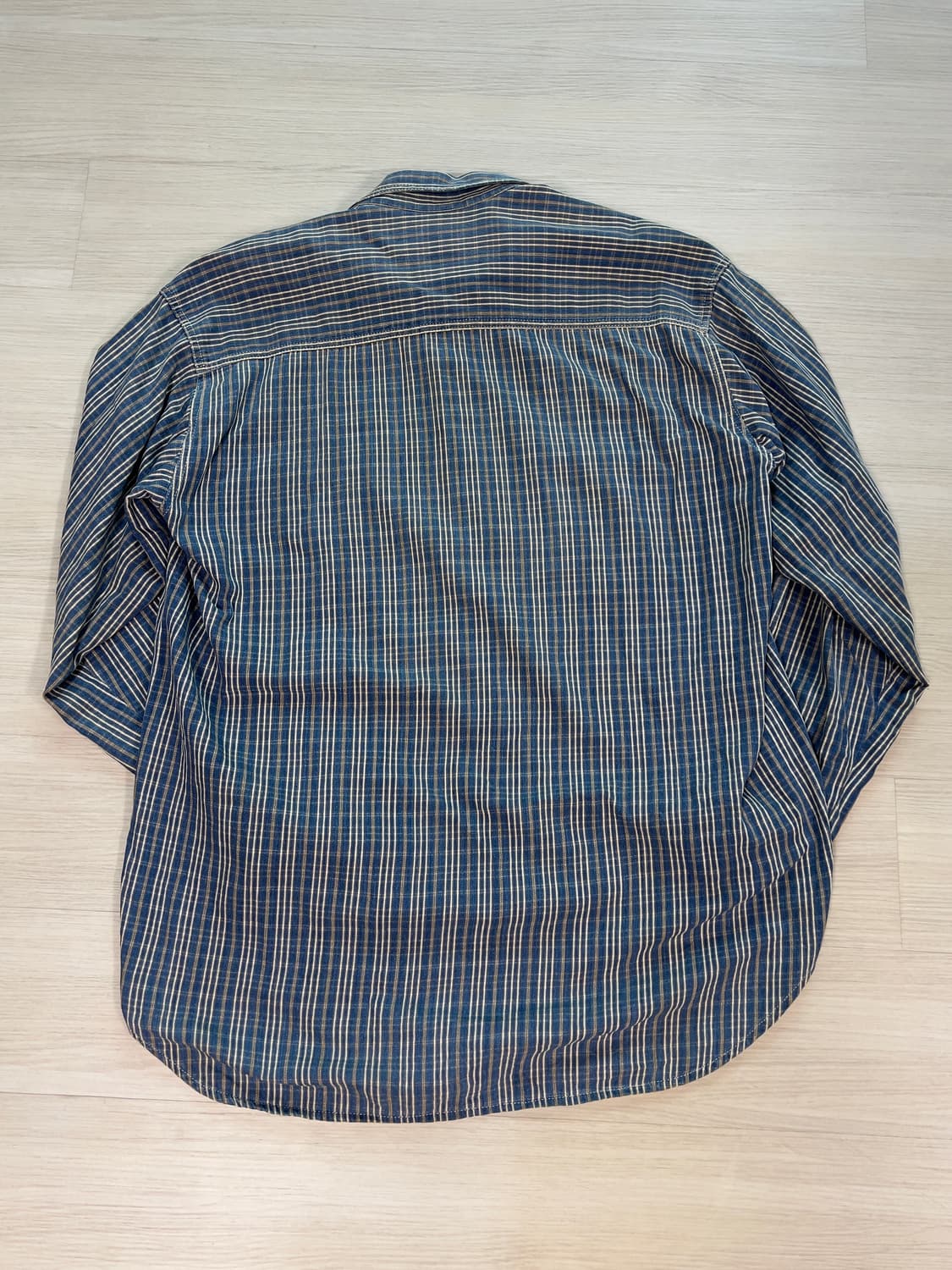 [XL] 90s 스투시 크라운택 블루 체크 셔츠 상품이미지5