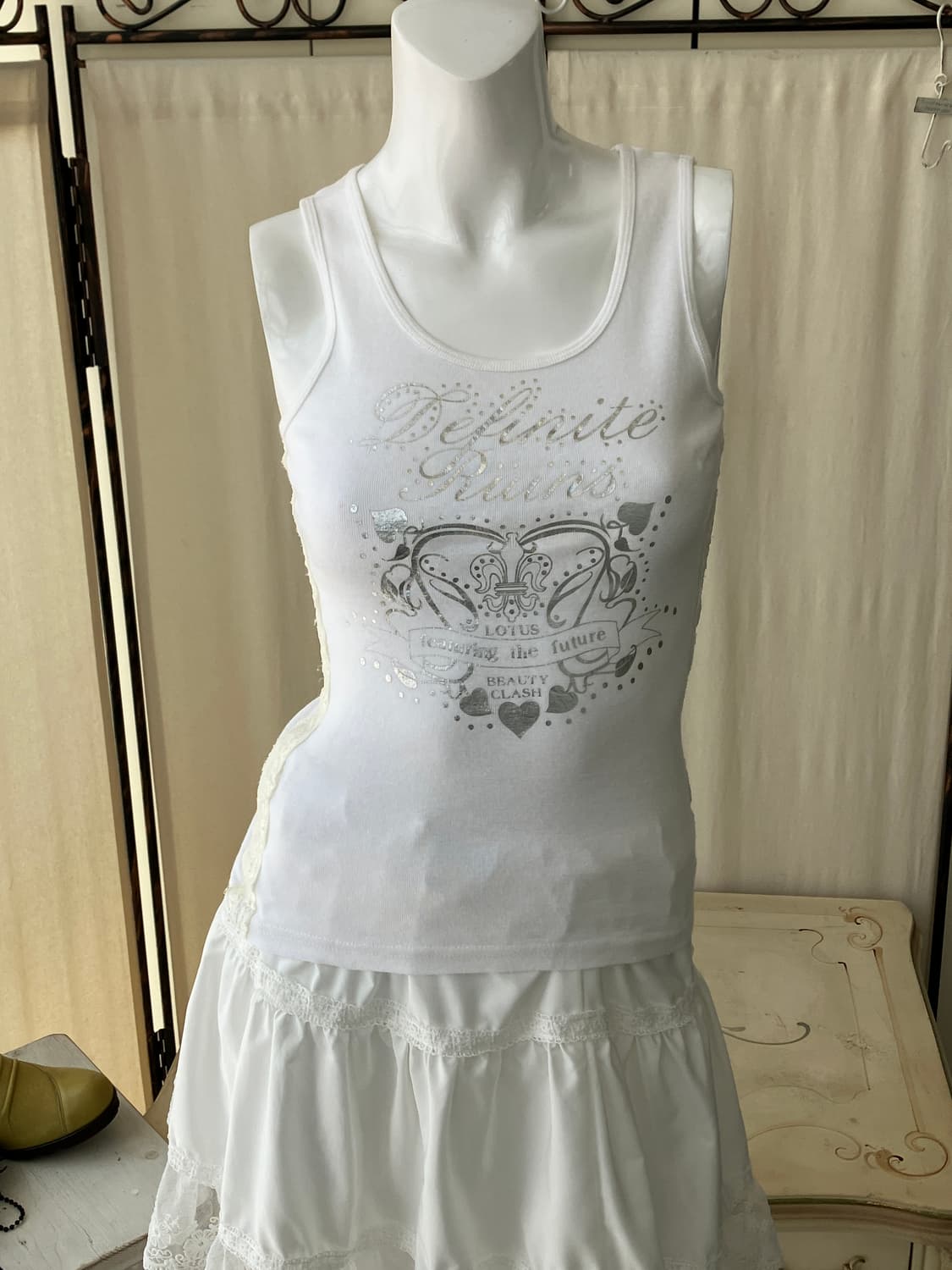 silver printing lace sleeveless 상품이미지4