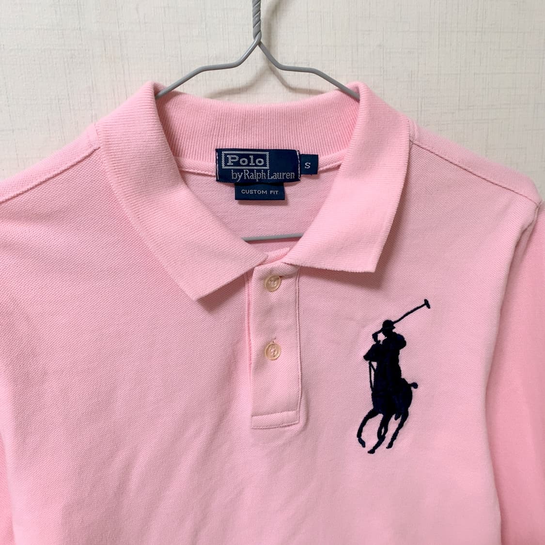 폴로 랄프로렌 핑크 긴팔 빅포니 카라 티셔츠 딸기우유 베이비핑크 롱슬리브 상품이미지3