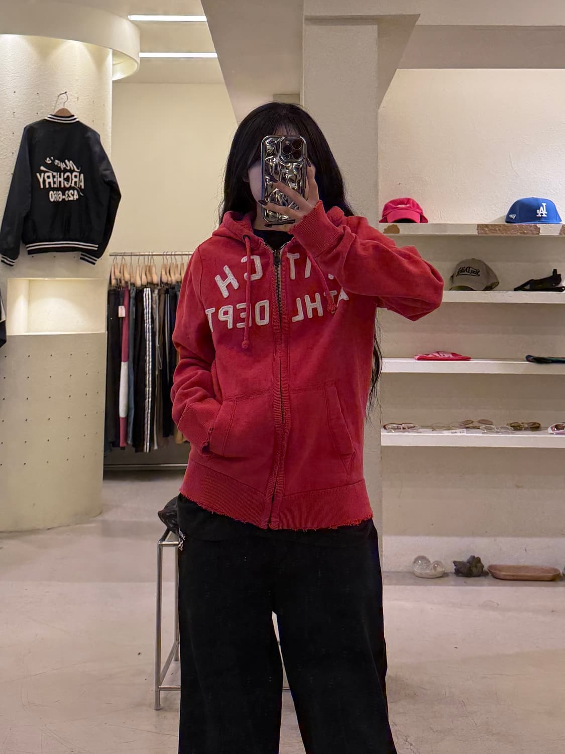 아베크롬비 아치 로고 후드집업 빈티지 핑크 U1543 상품이미지1