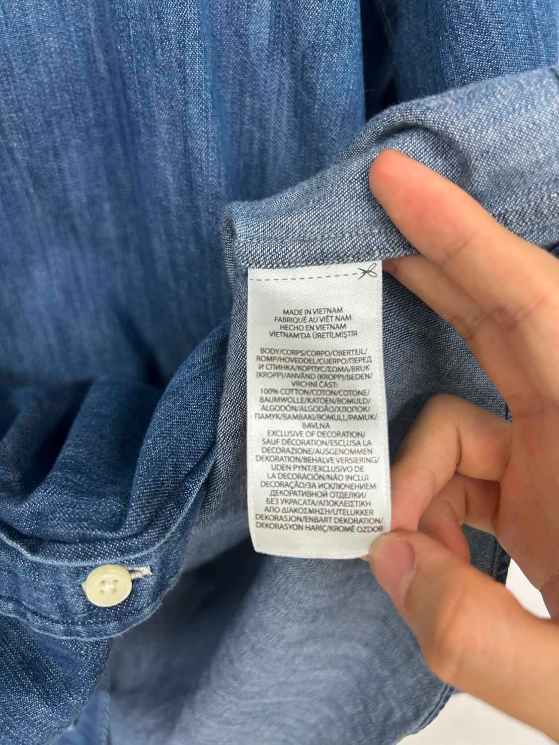 [XL] 폴로 랄프로렌 현행QR 클래식핏 데님 샴브레이 셔츠 상품이미지6
