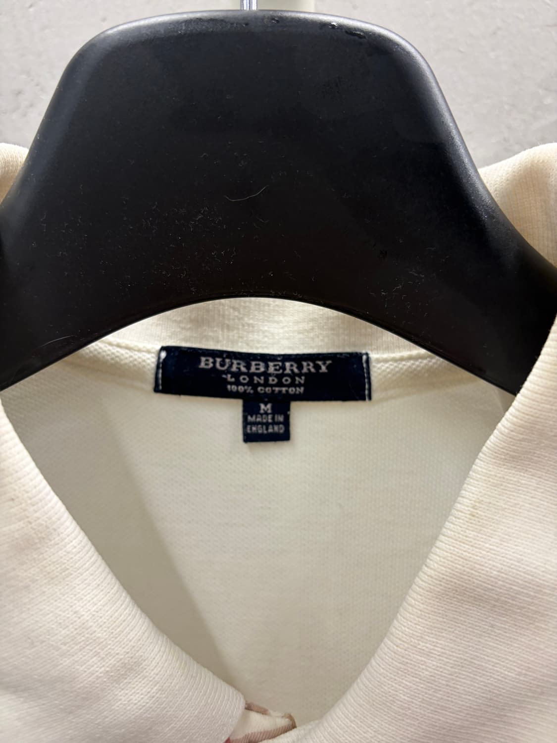 버버리 런던 아이보리 코튼 폴로셔츠 M 상품이미지3