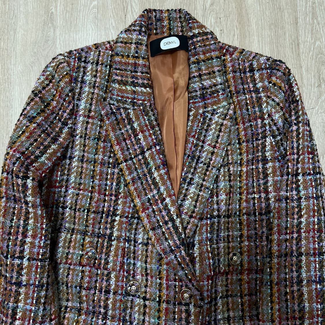 듀엘 여성 더블 체크 트위드자켓 66  상품이미지2