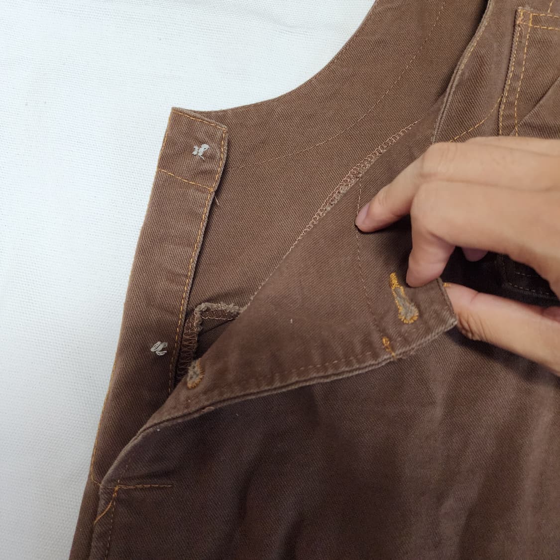 FUZAO 럼버 오버롤 스티치 워크웨어 멜빵팬츠 상품이미지8