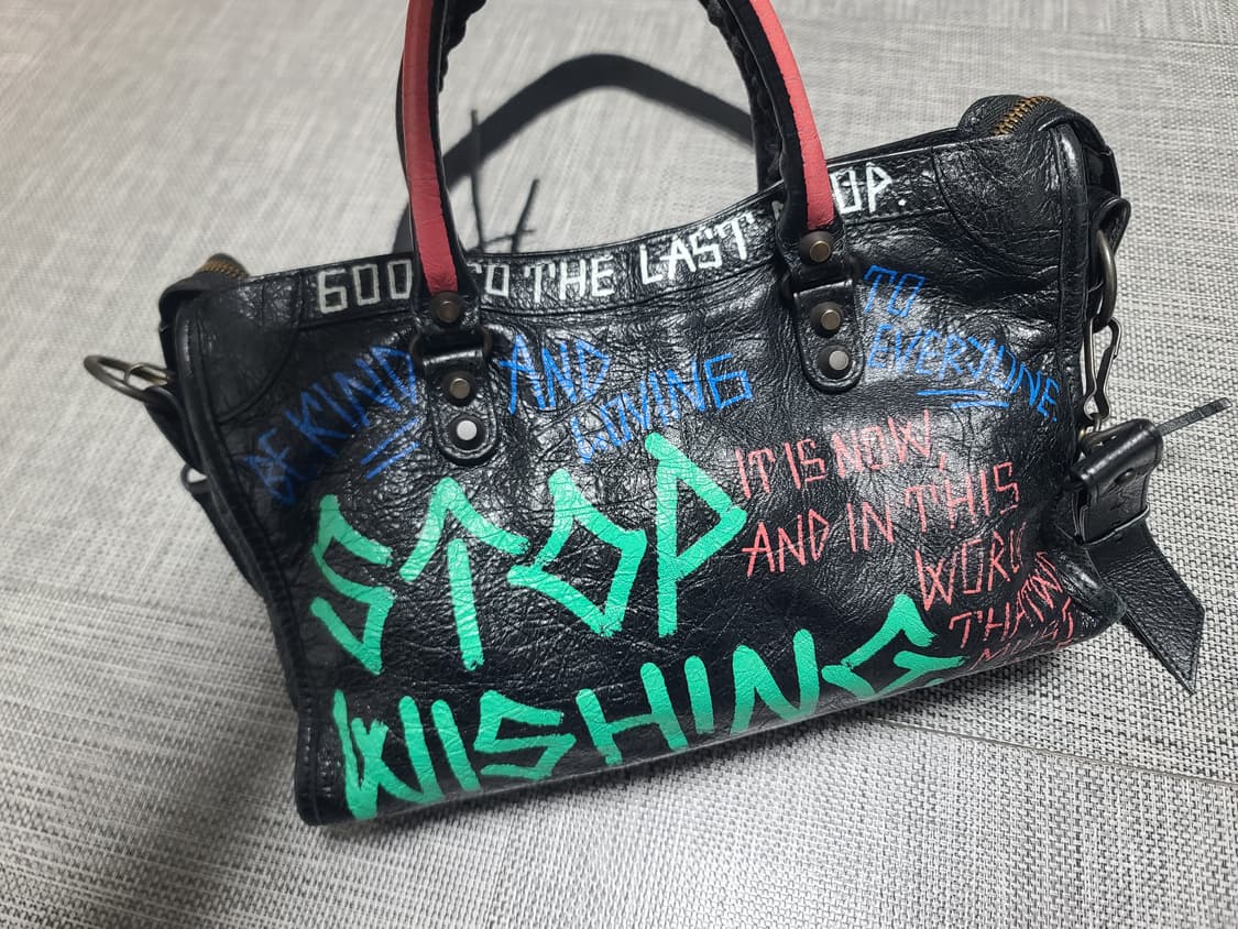 발렌시아가 그래피티 모터백 스몰 블랙 크로스백 토트백 상품이미지4