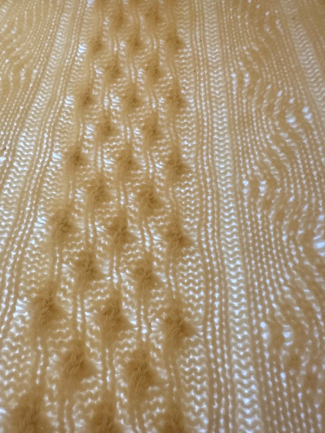 일본빈티지 택있는 새상품 뉴울 100% 케이블 아란 니트 스커트 상품이미지5