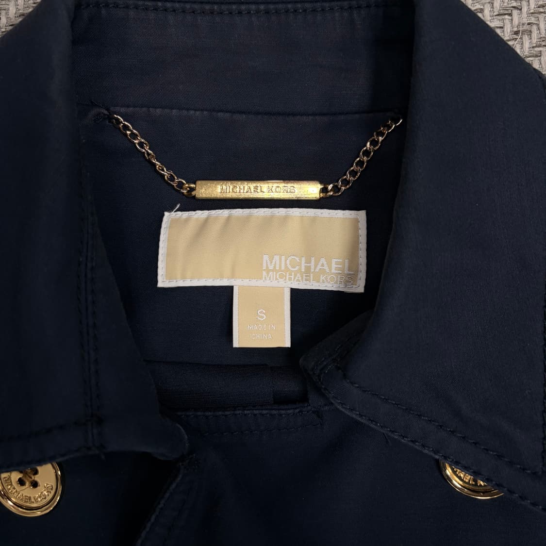 마이클코어스 네이비 더블 브레스트 트렌치 코트 v1027 상품이미지5